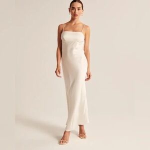 Abercrombie & Fitch White Midi Dress
